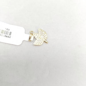 DIJE TEJIDO HOJAS CON CIRCONIAS 14K 1 GR (NUEVO)