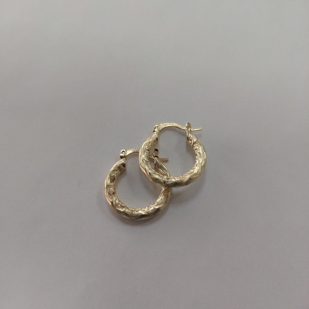 ARETES TEJIDO ARRACADAS ASTRIADAS 14K 1.9 GR (NUEVO)