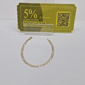 PULSERA 3X1 DIAMANTADA 14K 18 CM 2.7 GR (NUEVO)