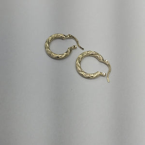 ARETES TEJIDO ARRACADAS ASTRIADAS 14K 1.9 GR (NUEVO)