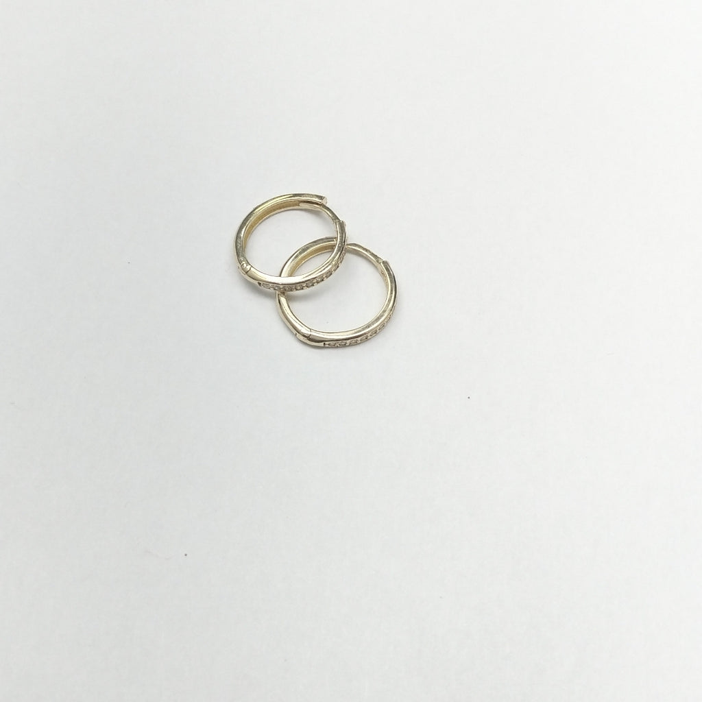 ARETES HUGGIES C CIRCONIA 14K 1.8 GR (NUEVO)