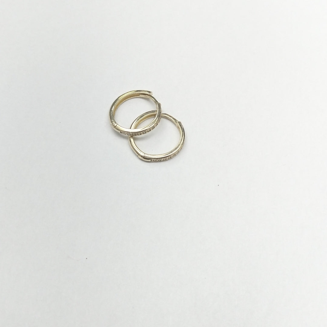 ARETES HUGGIES C CIRCONIA 14K 1.8 GR (NUEVO)