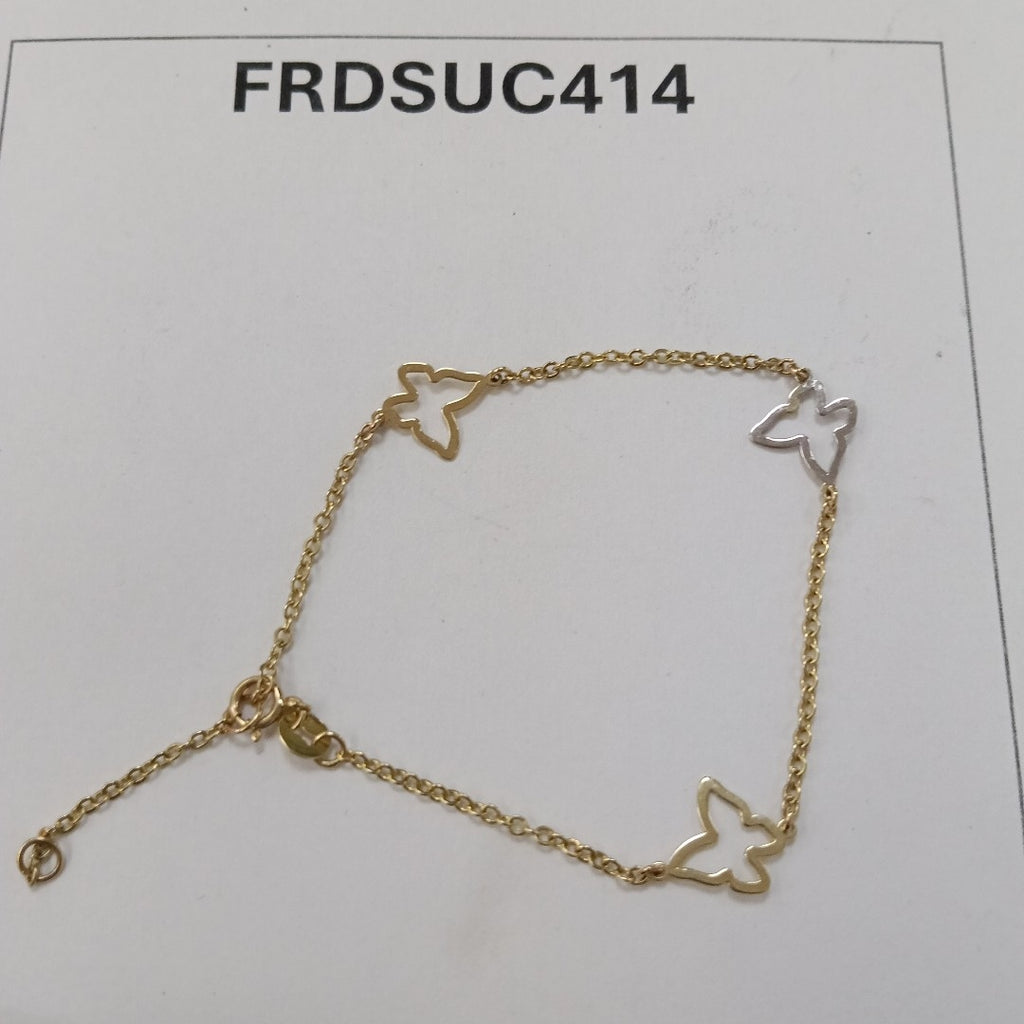 PULSERA ESPECIAL C MARIPOSAS 14K 18 CM 1.7 GR (NUEVO)