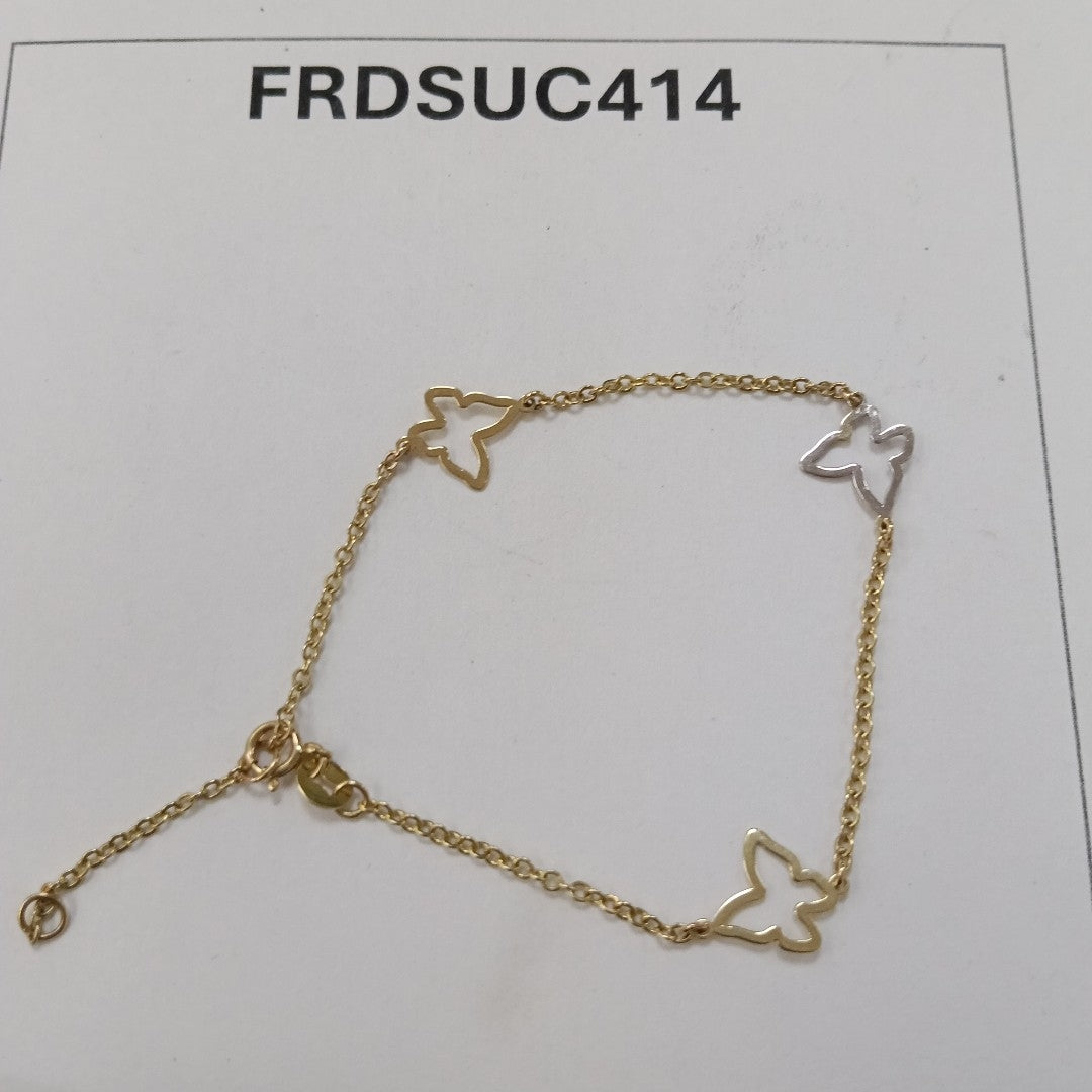 PULSERA ESPECIAL C MARIPOSAS 14K 18 CM 1.7 GR (NUEVO)