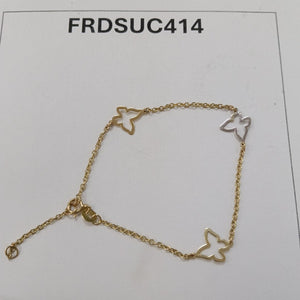 PULSERA ESPECIAL C MARIPOSAS 14K 18 CM 1.7 GR (NUEVO)