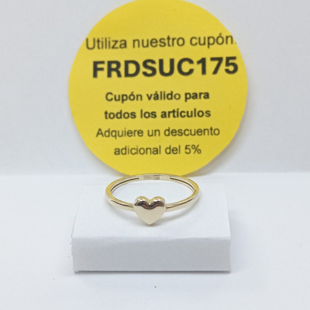 ANILLOS ANILLITO FIG CORAZON 10K TALLA 7 1.1 GR (NUEVO)