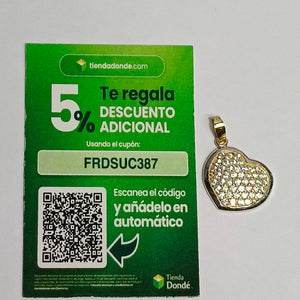 DIJE CORAZON CON CIRCONIAS 14K 1.8 GR (NUEVO)