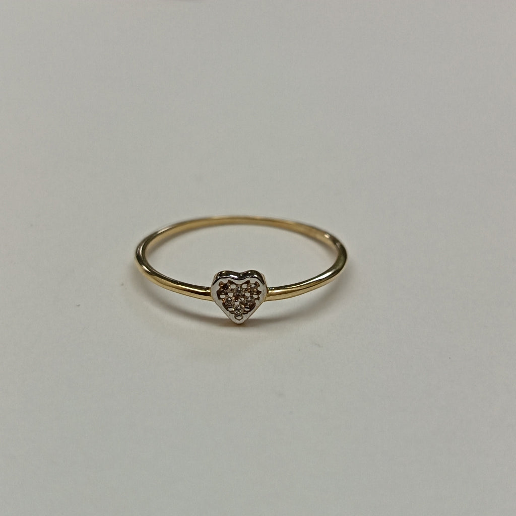 ANILLO ANILLITO CORAZON C CIRCONIA 14K 8 TALLA 0.8 GR (NUEVO)