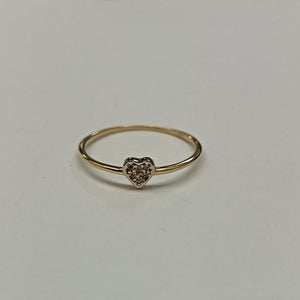 ANILLO ANILLITO CORAZON C CIRCONIA 14K 8 TALLA 0.8 GR (NUEVO)