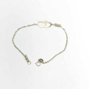 PULSERA TEJIDO ESPECIAL C CORAZONES 14K 18 CM 1.7 GR (NUEVO)