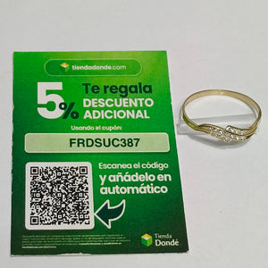 ANILLOS C CIRCONIAS 14K TALLA 8 0.8 GR (NUEVO)
