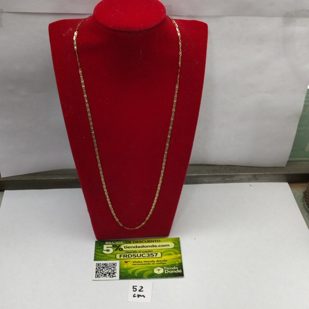 CADENA ORO, ORO BLANCO MUY BAJO, ORO COMBINADO 10 K 2.4 GRMS (SEMINUEVO)
