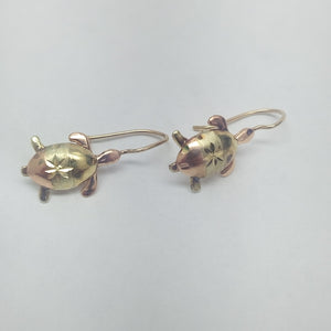 ARETES PAR ORO, ORO COMBINADO 10 K 1.6 GRMS (SEMINUEVO)