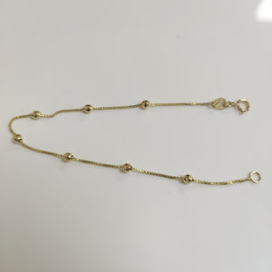 PULSERA ESPECIAL CON BOLITAS 14K 18 CM 1.4 GR (NUEVO)