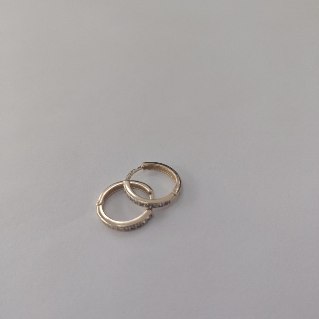ARETES ARRACADA C CIRCONIAS 14K 1.6 GR (NUEVO)
