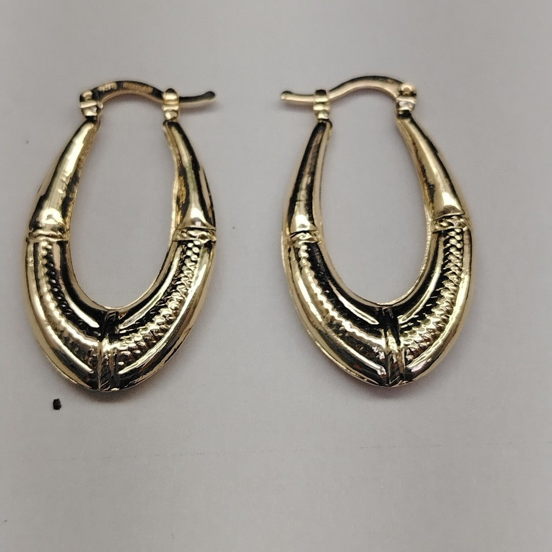 ARETES ARRACADAS ESTRIADAS 14K 2.6 GR (NUEVO)