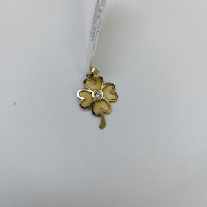 DIJE FIG TREBOL C CIRCONIA 14K 0.8 GR (NUEVO)