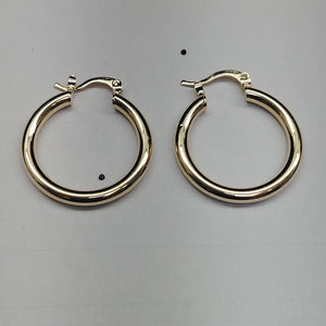 ARETES TEJIDO ARRACADAS LISAS HUECAS 14K 2.1 GR (NUEVO)