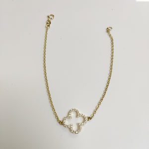 PULSERA TEJIDO ESPECIAL C CIRCONIAS 14K 18 CM 1.8 GR (NUEVO)