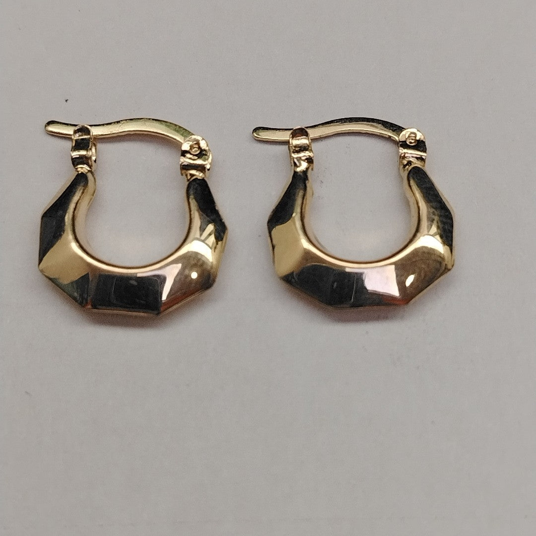 ARETES TEJIDO ARRACADAS LISAS 14K 1.5 GR (NUEVO)