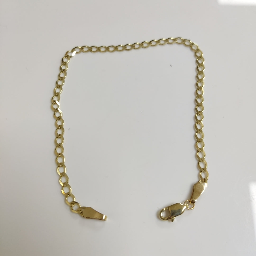 PULSERA TEJIDO BARBADA 14K 21 CM 3.9 GR (NUEVO)