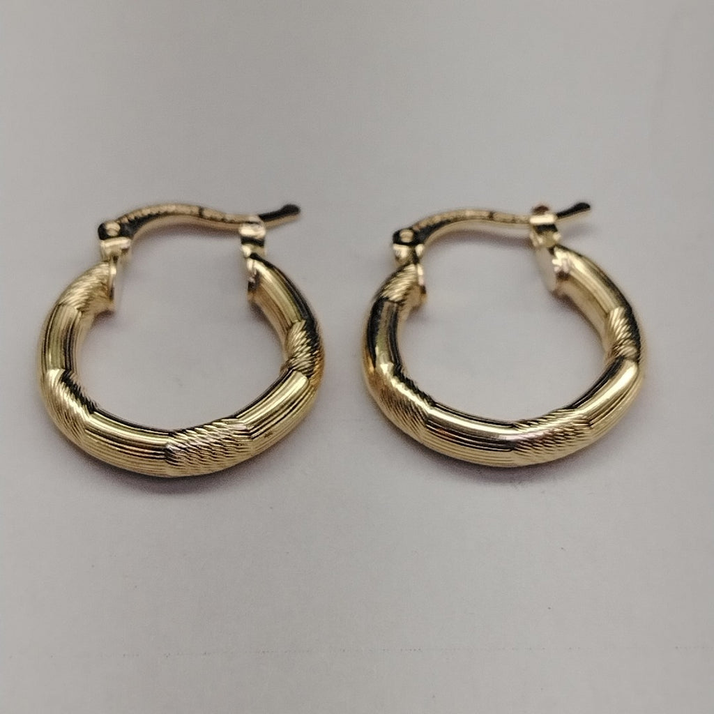 ARETES TEJIDO ARRACADAS CON DISEÑO 14K 2.6 GR (NUEVO)