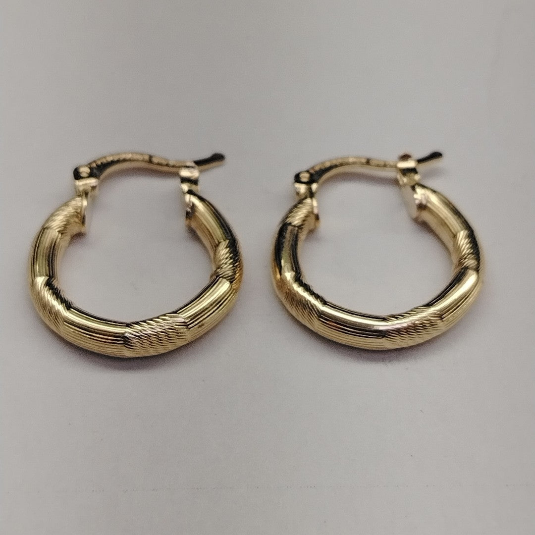 ARETES TEJIDO ARRACADAS CON DISEÑO 14K 2.6 GR (NUEVO)