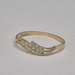 ANILLOS CON CIRCONIAS 14K TALLA 7 0.8 GR (NUEVO)