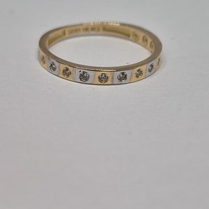 ANILLO ANILLITO C CIRCONIAS COMBINADO 14K 8 TALLA 2 GR (NUEVO)