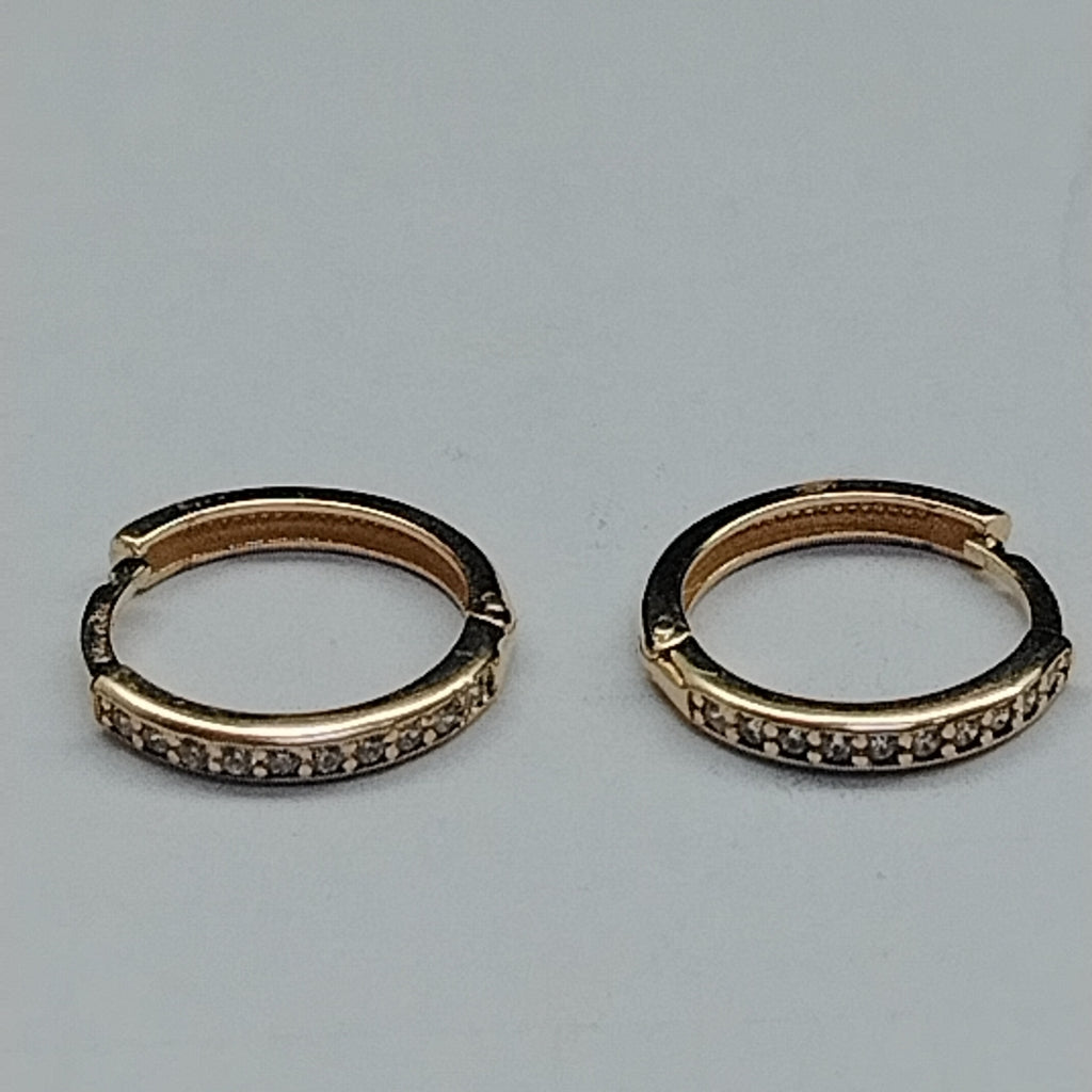 ARETES ARRACADA C CIRCONIAS 14K 1.5 GR (NUEVO)