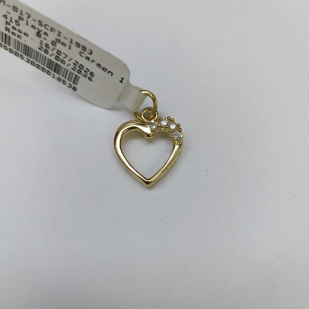 DIJE CORAZON CON CIRCONIAS 14K 1.4 GR (NUEVO)