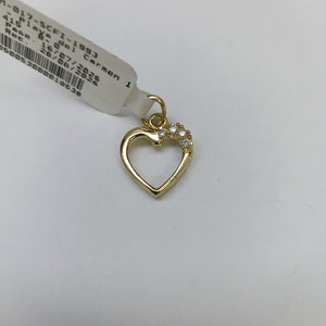DIJE CORAZON CON CIRCONIAS 14K 1.4 GR (NUEVO)