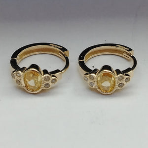 ARETES ARRACADAS CON CIRCONIAS Y PDRAS COL 14K 3.2 GR (NUEVO)