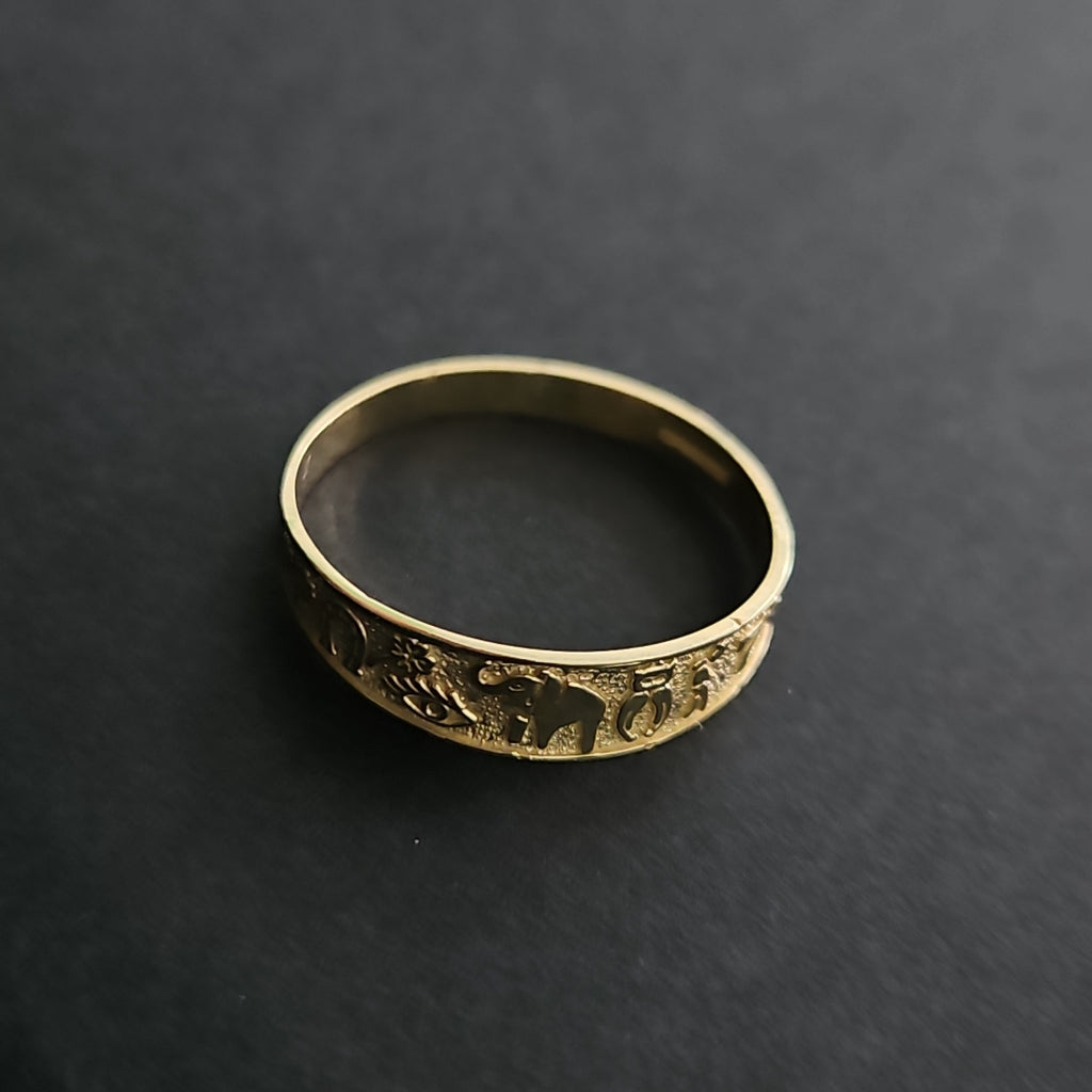 ANILLOS ARGOLLA DE LA SUERTE 10K TALLA 8 1.1 GR (NUEVO)