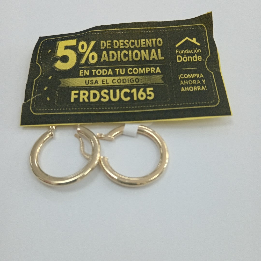 ARETES TEJIDO ARRACADA LISA 14K 2.1 GR (NUEVO)