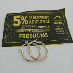 ARETES TEJIDO ARRACADAS LISAS 14K 1.1 GR (NUEVO)