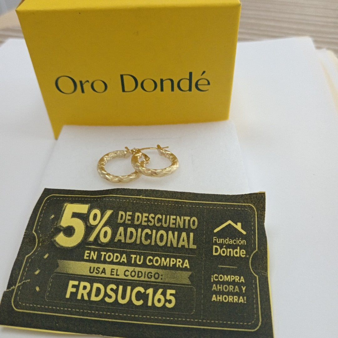 ARETES TEJIDO ARRACADAS ASTRIADAS 14K 1.9 GR (NUEVO)