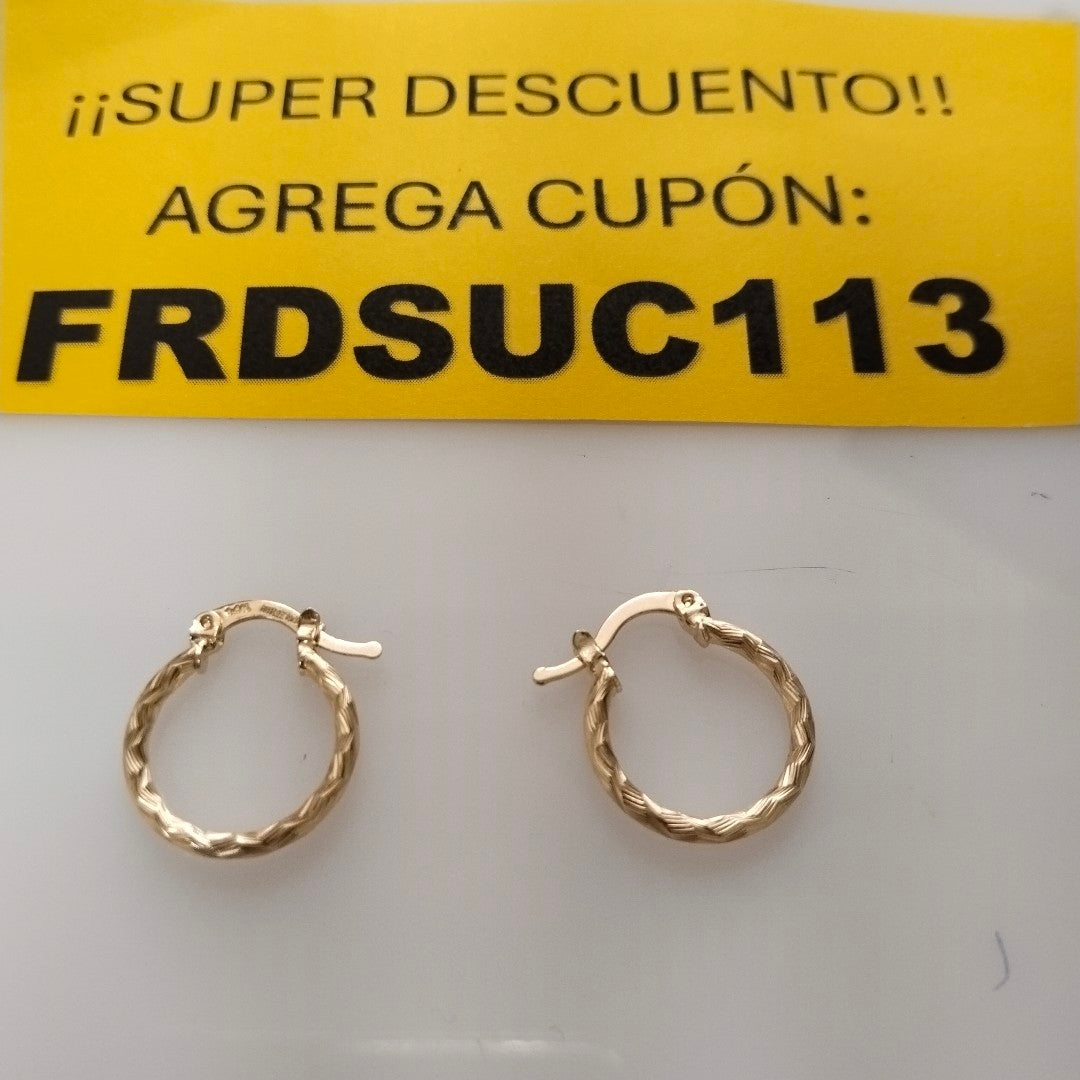 ARETES ARRACADAS TRENZADAS 14K 18 1.6 GR (NUEVO)