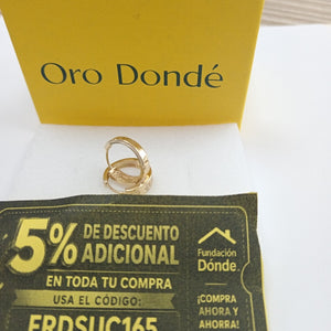 ARETES TEJIDO HUGGIES CON CIRCONIAS 14K 3 GR (NUEVO)