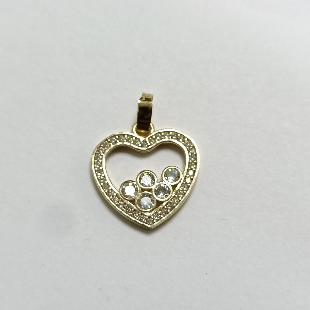 DIJE CORAZON CON CIRCONIAS 14K 1.7 GR (NUEVO)