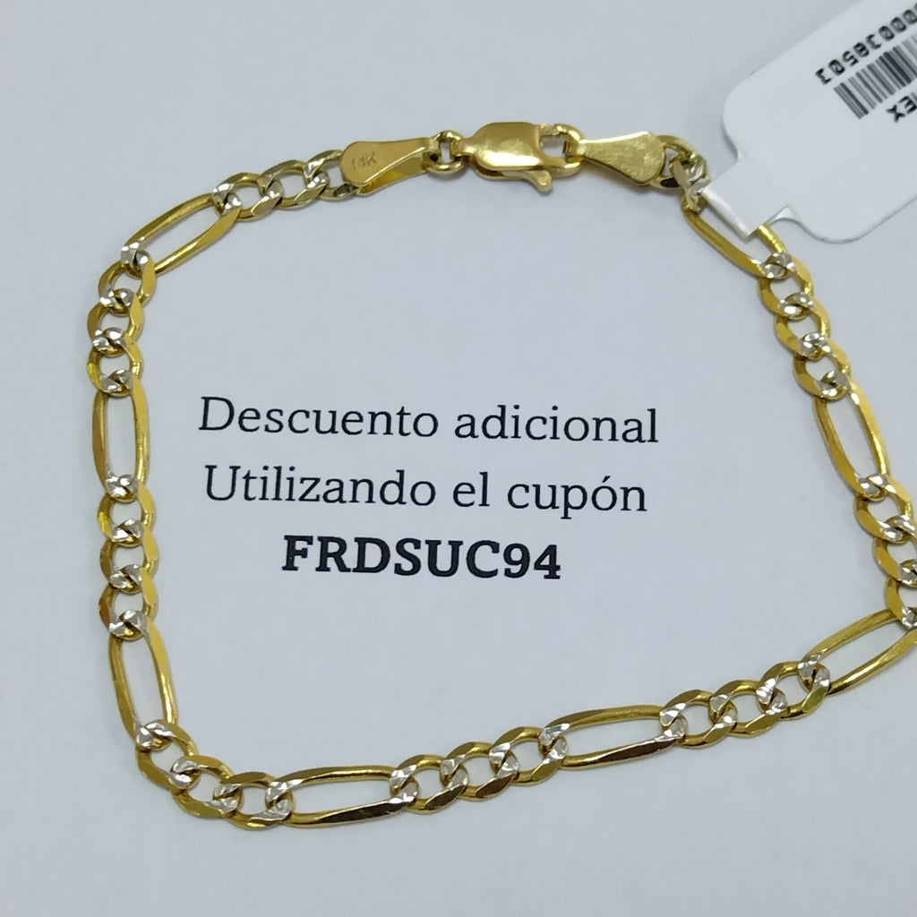 PULSERA 3X1 DIAMANTADA 14K 18 CM 4.6 GR (NUEVO)