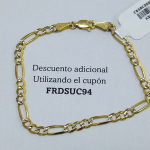 PULSERA 3X1 DIAMANTADA 14K 18 CM 4.6 GR (NUEVO)