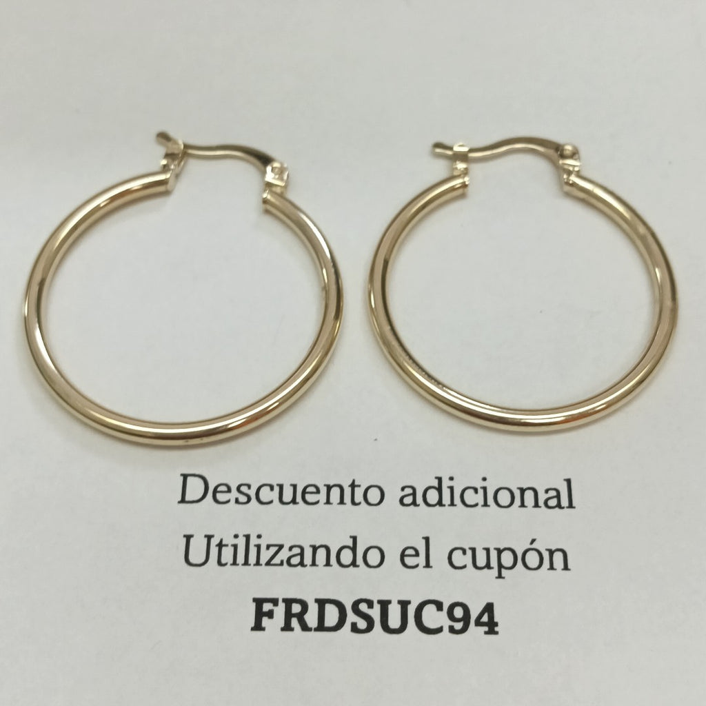 ARETES TEJIDO ARRACADAS LISAS 14K 1.5 GR (NUEVO)