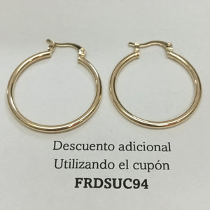 ARETES TEJIDO ARRACADAS LISAS 14K 1.5 GR (NUEVO)