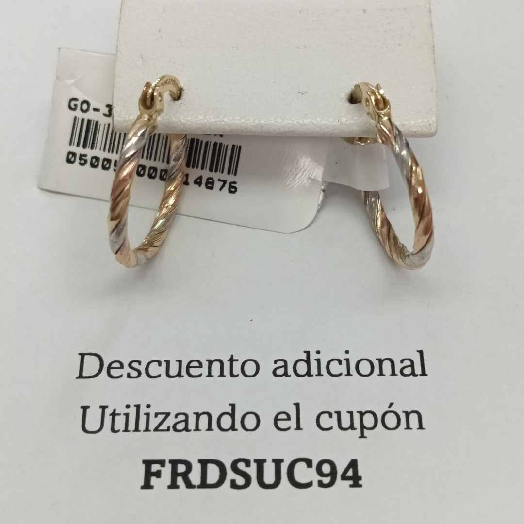 ARETES ARRACADAS COMBINADAS 14K 2.1 GR (NUEVO)