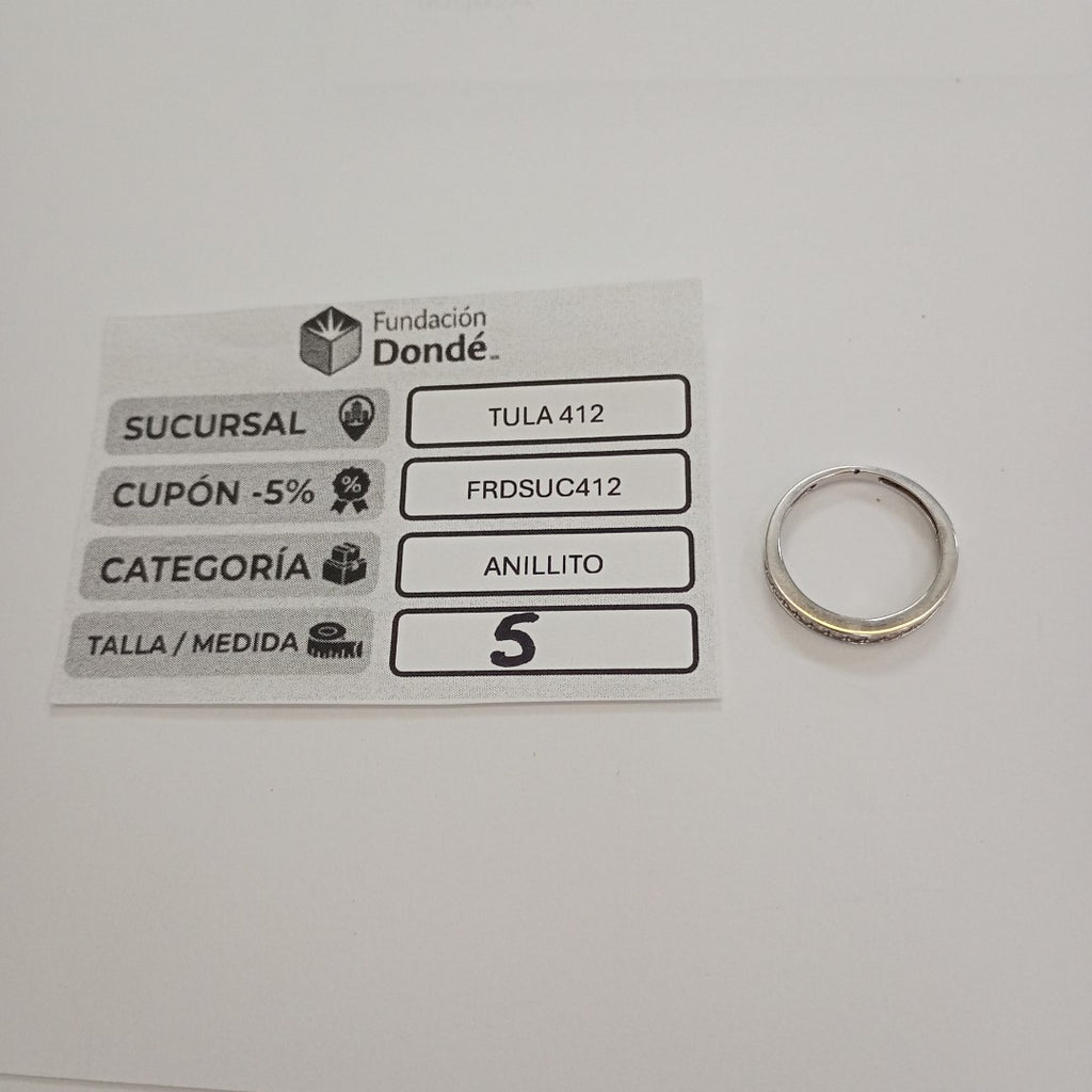 ANILLITO ORO BLANCO 14 K 1.8 GRMS (SEMINUEVO)