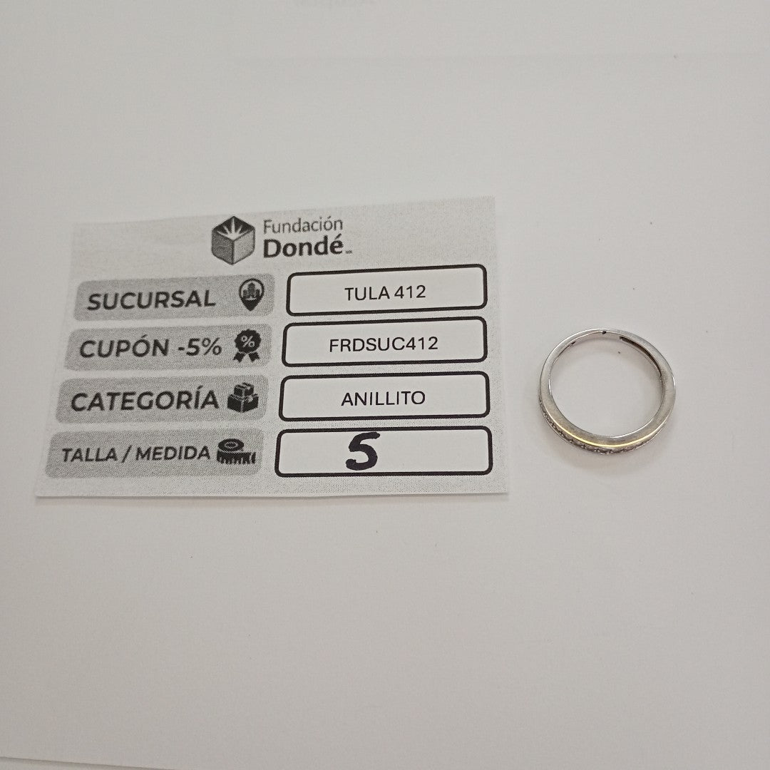 ANILLITO ORO BLANCO 14 K 1.8 GRMS (SEMINUEVO)