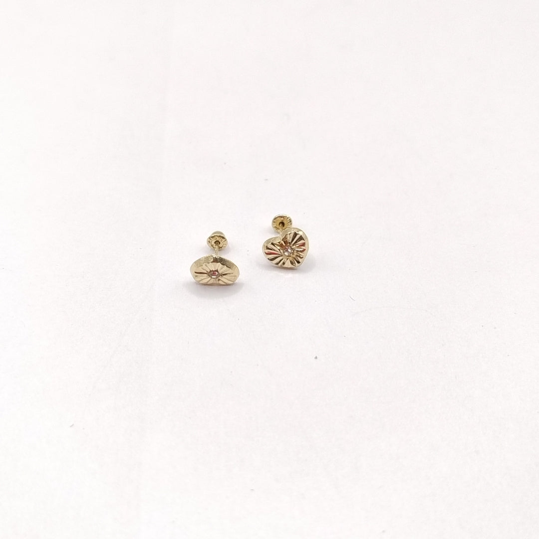 BROQUELES BROQUEL FIG CORAZON C CIRCONIA 14K 0.2603 GR (NUEVO)