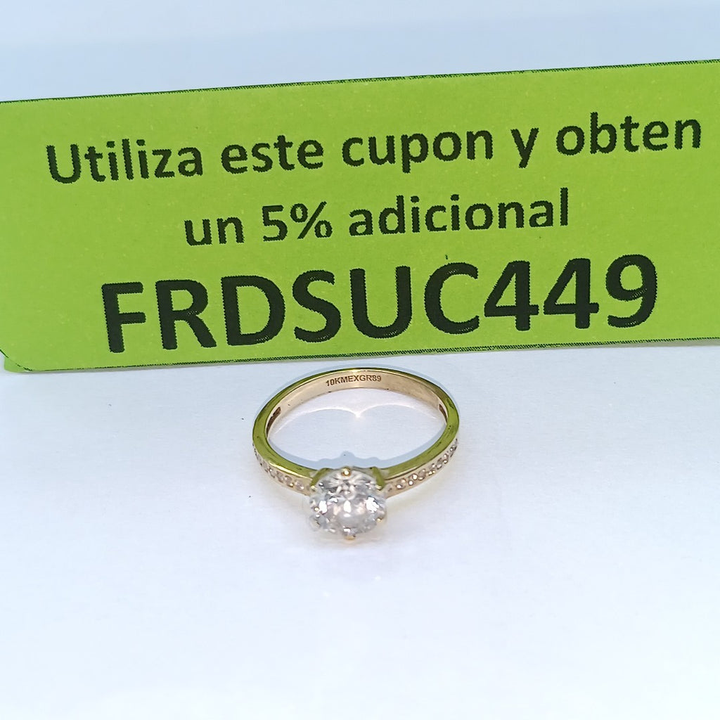 ANILLITO, SOLITARIO ORO 10 K 1.9 GRMS (SEMINUEVO)