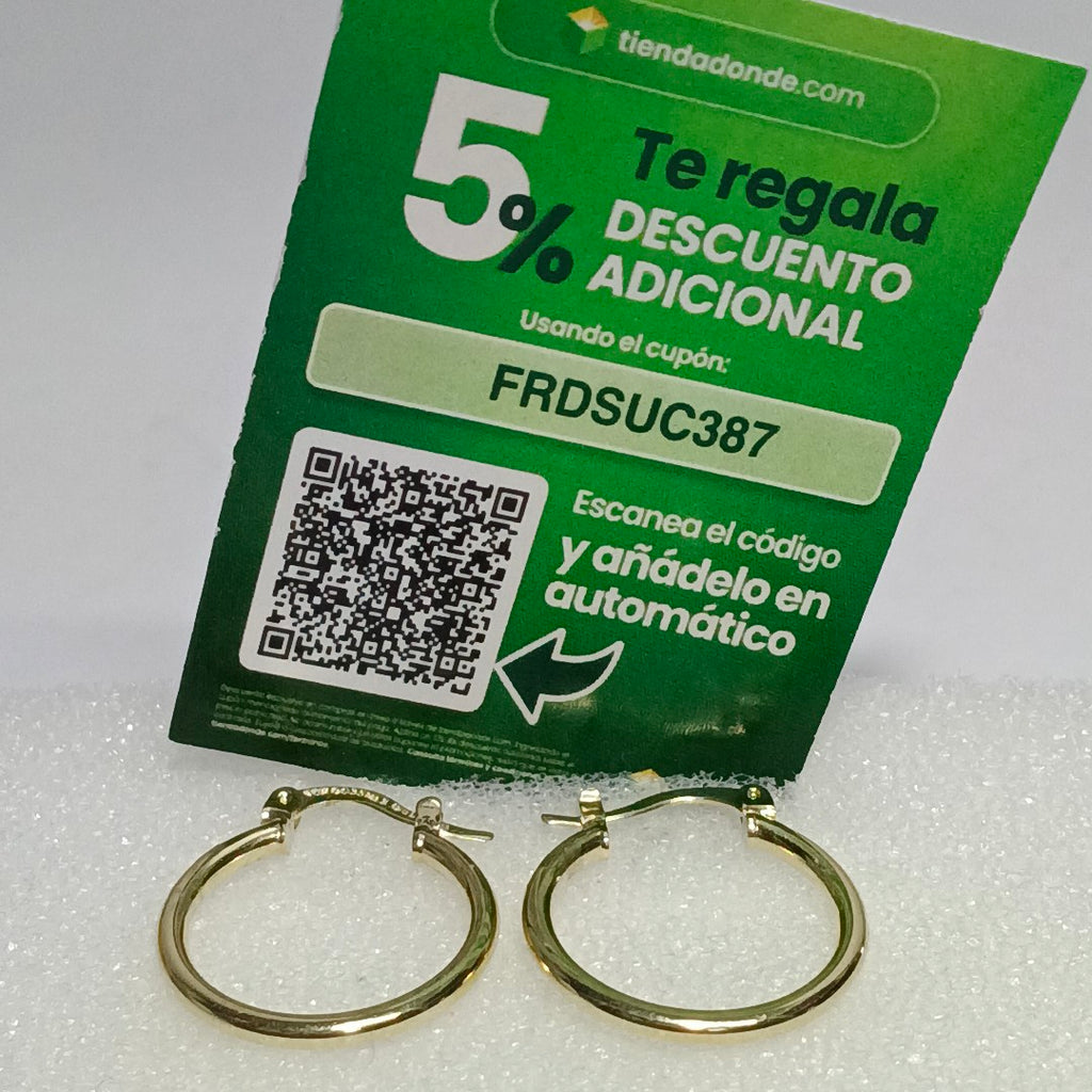 ARETES TEJIDO ARRACADAS LISAS 14K 1.2 GR (NUEVO)
